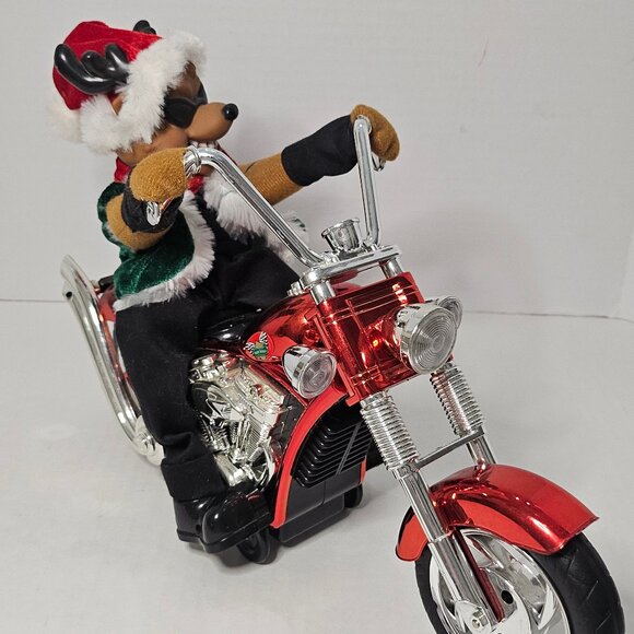 Dan Dee Reindeer Chopper Motorcycle Sound Lights Plays Grandma Got Run Over - Picture 7 of 12